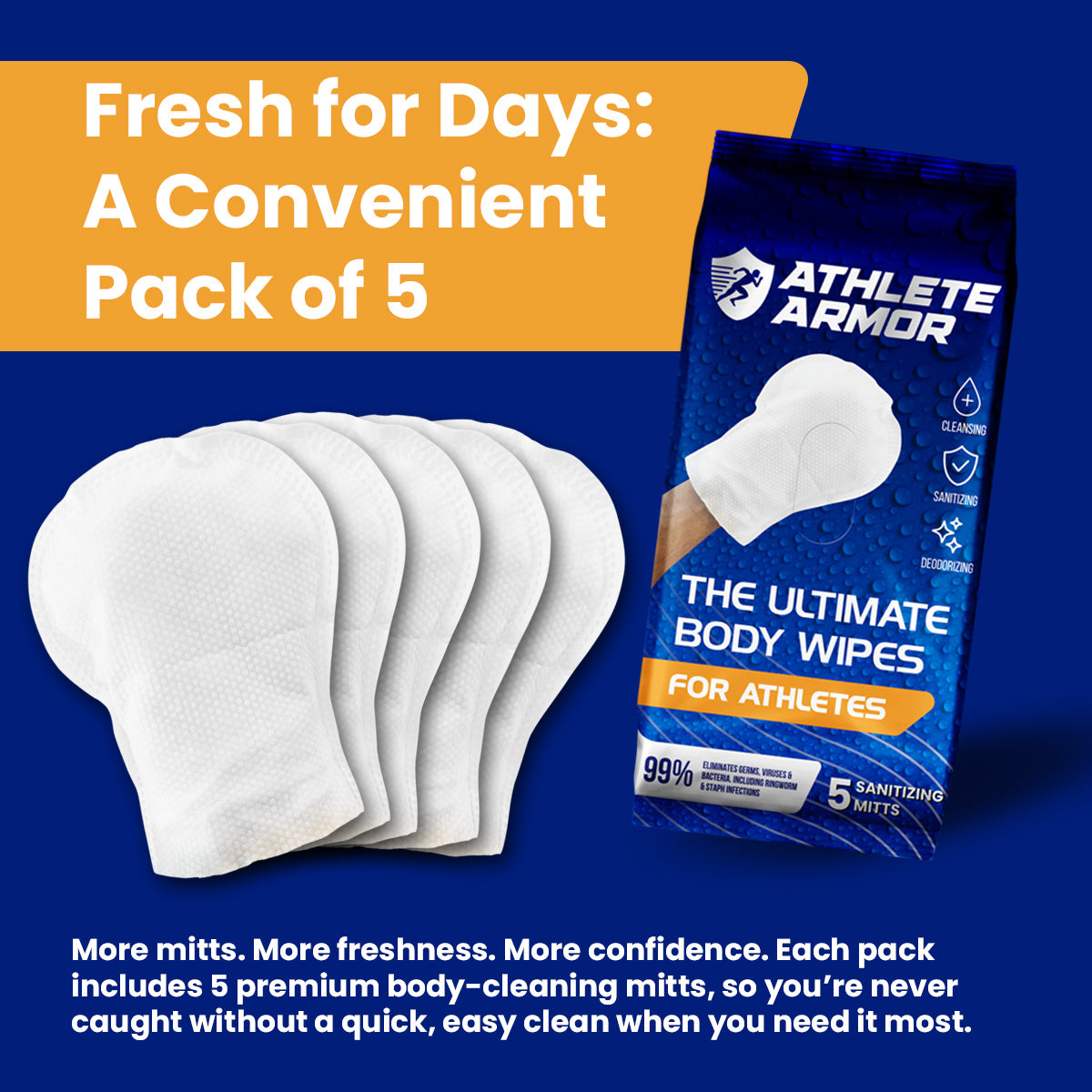 Athlete Armor - The Ultimate Body Wipes - 5 pcs.